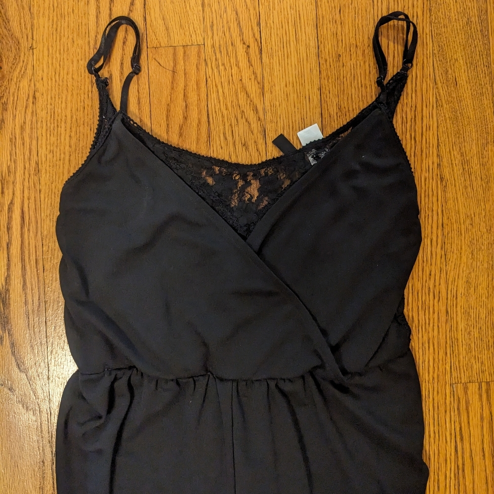 Divided Black Lace Romper